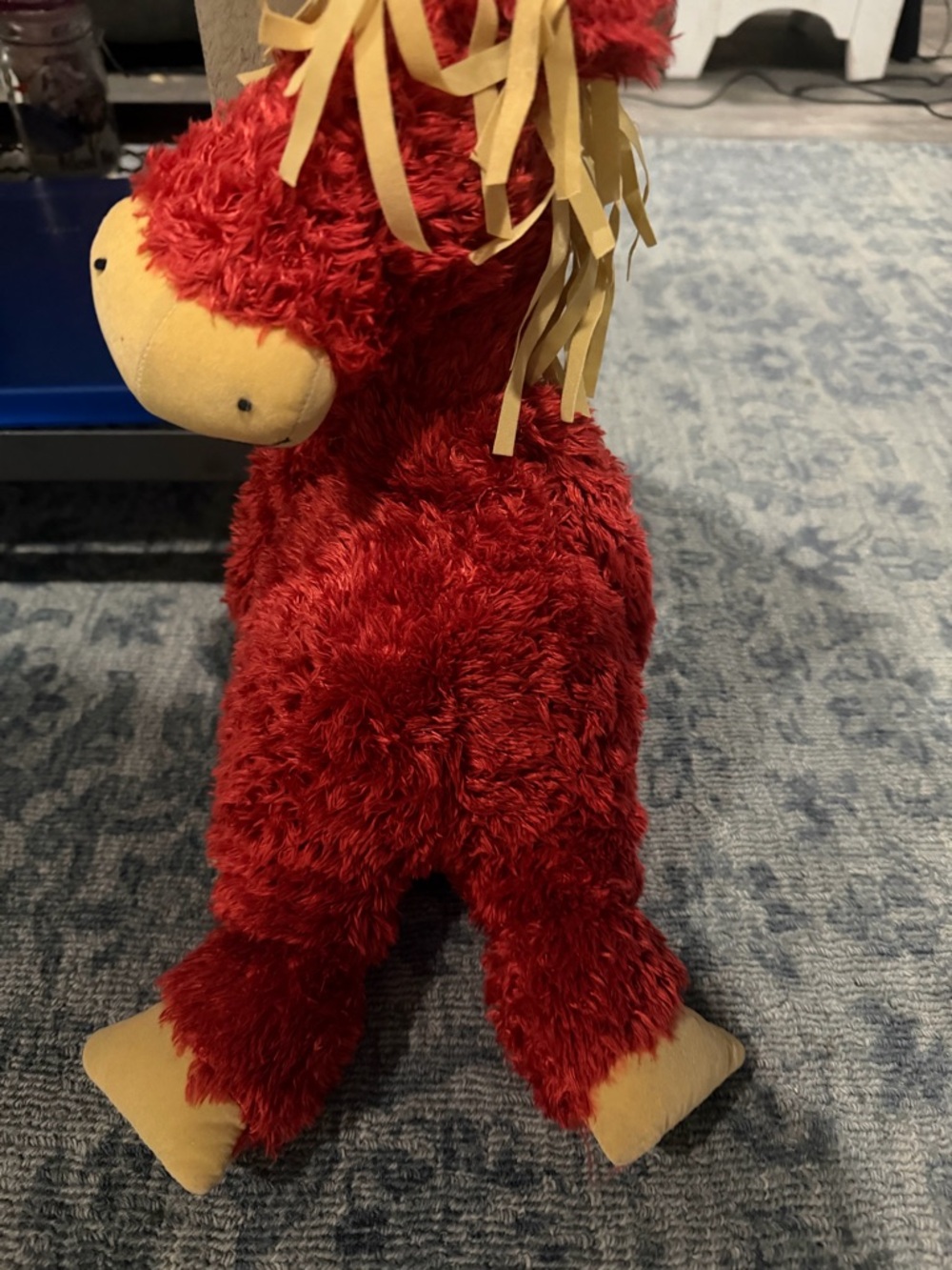 Jellycat Junglie Bunglie Red Plush Horse with Cream Mane Ribbons